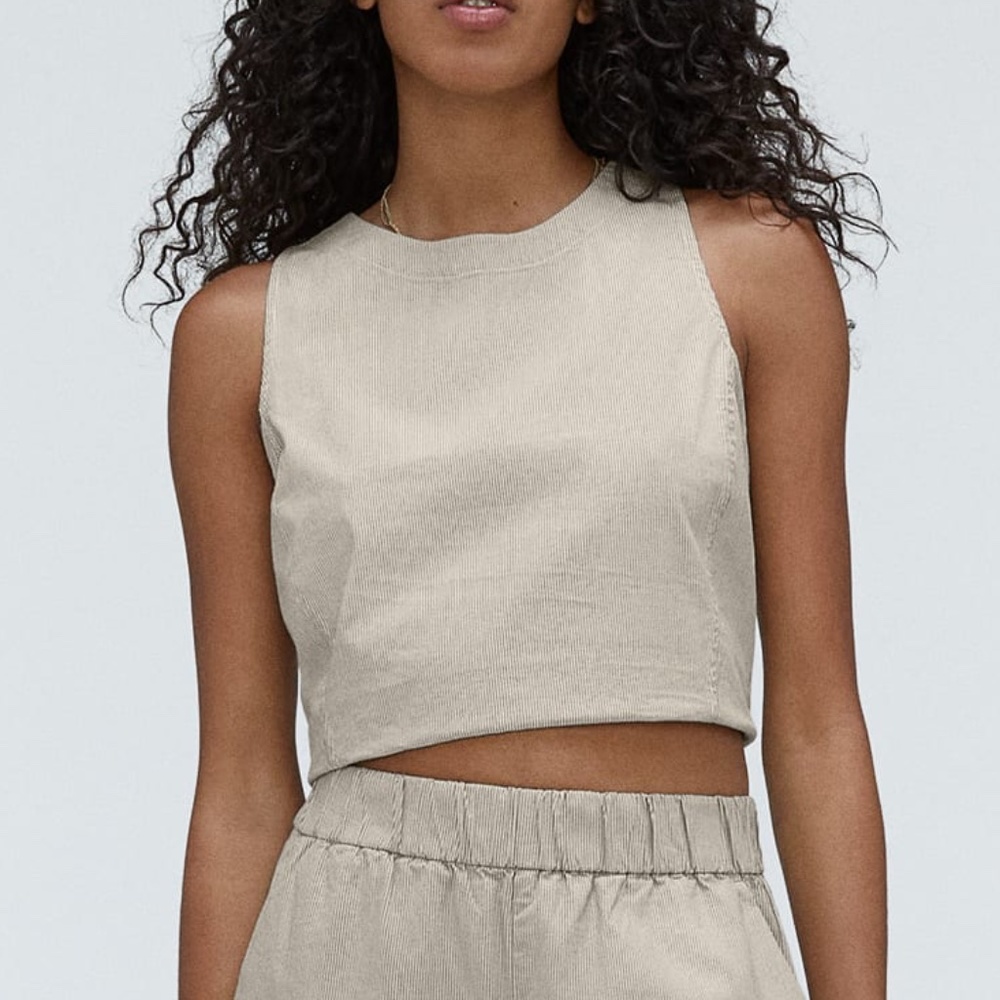 Everlane The Easy Shell Top Beech Canvas sleeveless cropped Size 4 pre-owned